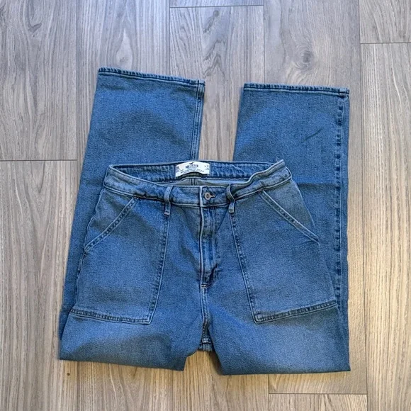 Hollister Blue High-Rise Denim Jeans - Wide Leg - Picture 1 of 2